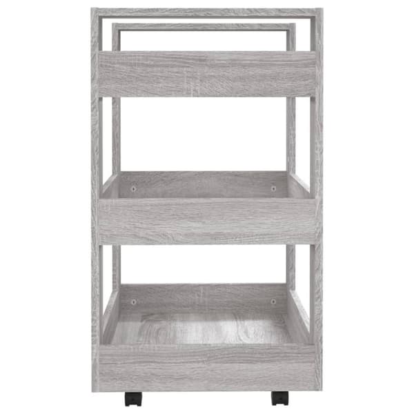 vidaXL Keittiövaunu harmaa Sonoma 60x45x80 cm tekninen puu - Keittiön & ruokasalin tarjoiluvaunut