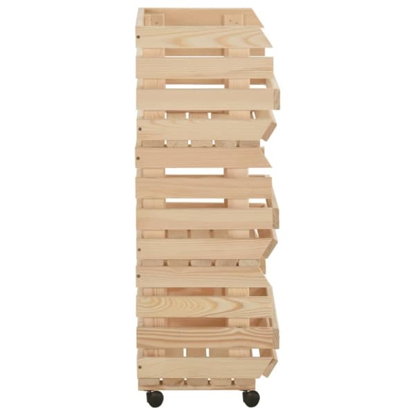 vidaXL Grönsaksvagn 37x30x80 cm massiv furu -  Rullbord för kök