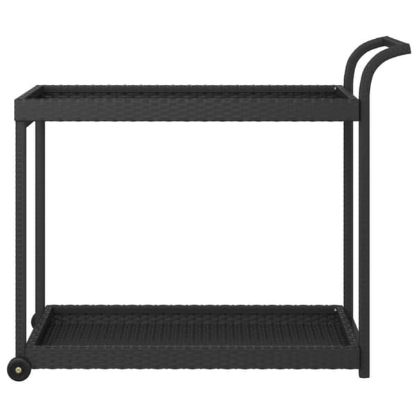 vidaXL barvogn 100x45x83 cm polyrattan sort -  Køkken- og middagsvogne