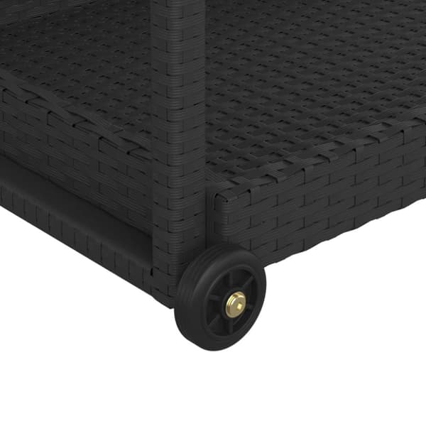 vidaXL barvogn 100x45x83 cm polyrattan sort -  Køkken- og middagsvogne