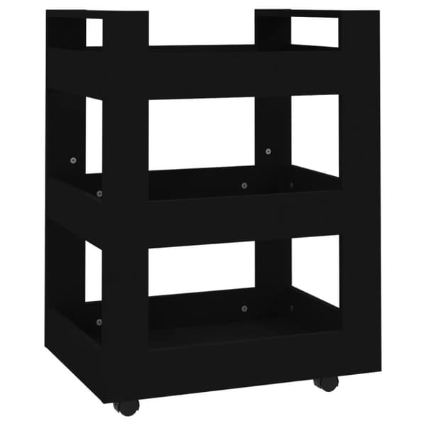 vidaXL køkkenvogn 60x45x80 cm konstrueret træ sort - Køkken- og middagsvogne