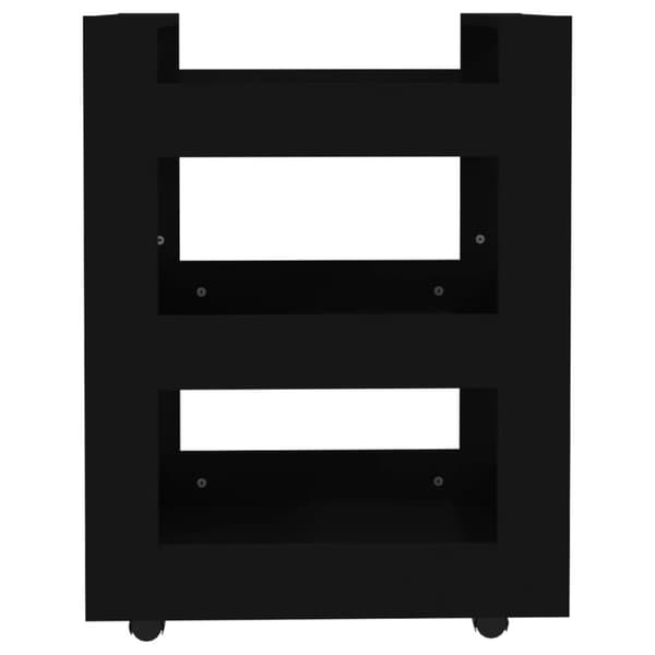 vidaXL køkkenvogn 60x45x80 cm konstrueret træ sort - Køkken- og middagsvogne