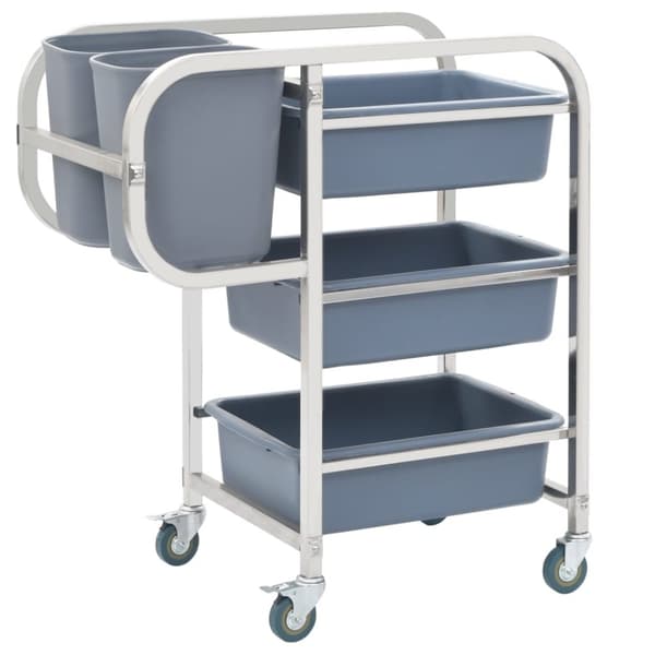 vidaXL Köksvagn med plastbehållare 82x43,5x93 cm -  Rullbord för kök