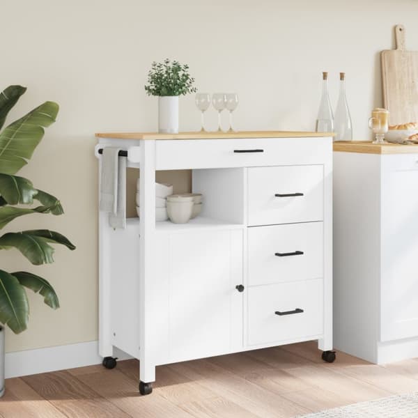 vidaXL køkkenvogn MONZA 84x40x90 cm massivt fyrretræ -  Køkken- og middagsvogne