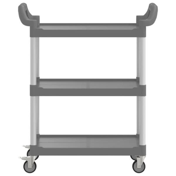 vidaXL vogn med 3 hylder 81x41x92 cm aluminium grå - Køkken- og middagsvogne