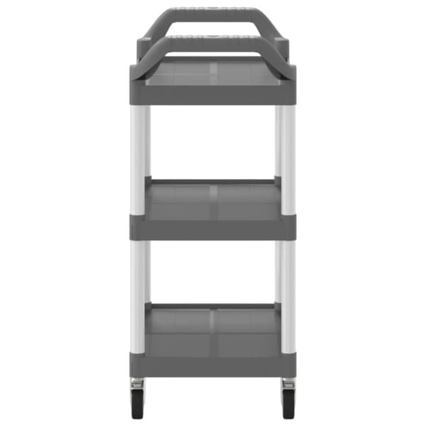 vidaXL vogn med 3 hylder 81x41x92 cm aluminium grå - Køkken- og middagsvogne