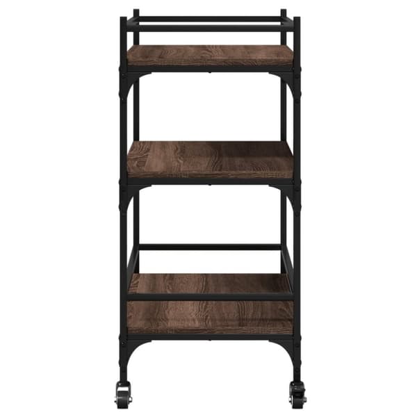 vidaXL Köksvagn brun ek 65x40x86,5 cm konstruerat trä -  Rullbord för kök