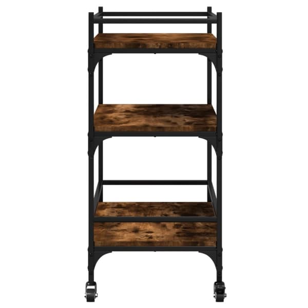 vidaXL Köksvagn rökfärgad ek 65x40x86,5 cm konstruerat trä -  Rullbord för kök