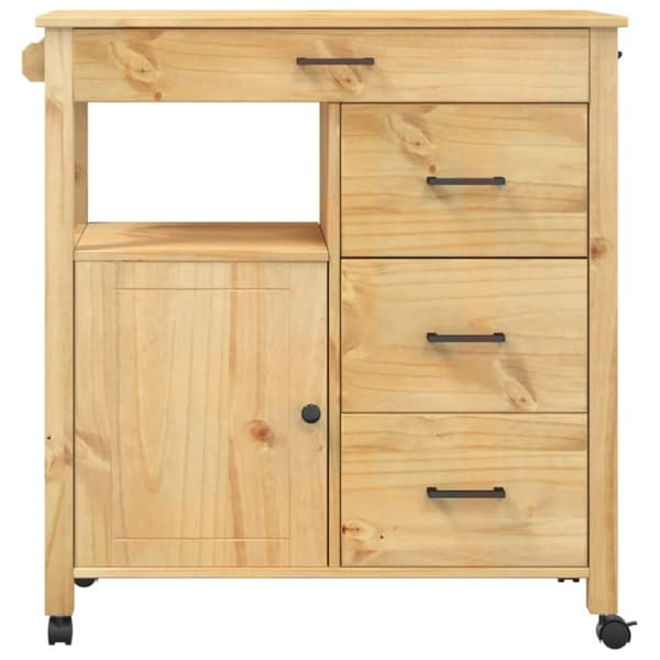 vidaXL køkkenvogn MONZA 84x40x90 cm massivt fyrretræ - Køkken- og middagsvogne