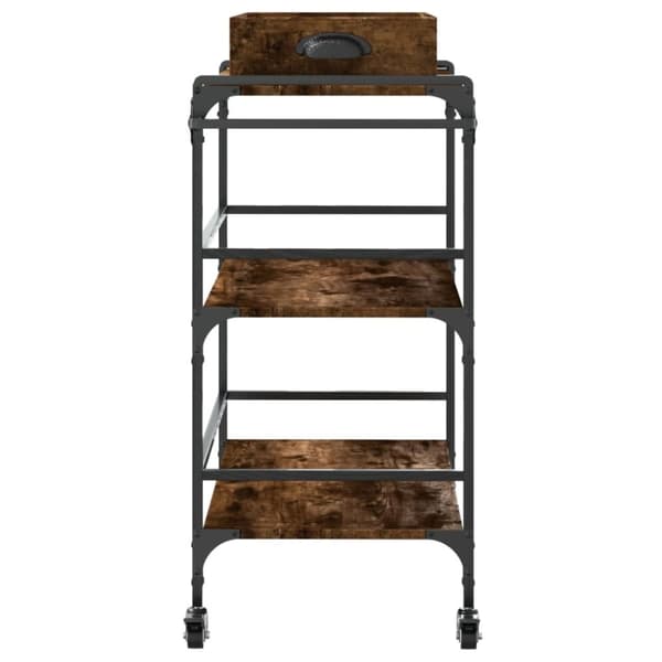 vidaXL Köksvagn rökfärgad ek 81,5x41x92,5 cm konstruerat trä -  Rullbord för kök