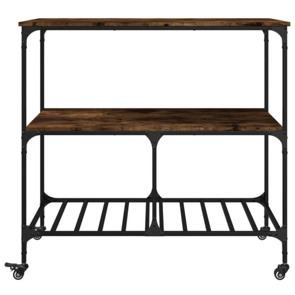 vidaXL Köksvagn rökfärgad ek 100x50x95 cm konstruerat trä -  Rullbord för kök
