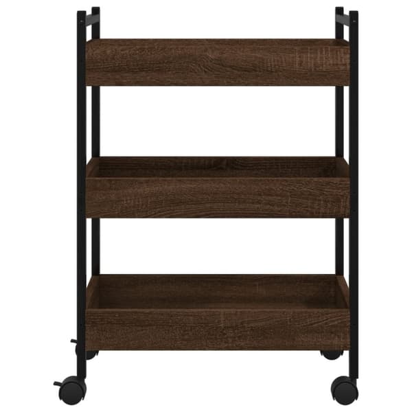 vidaXL Köksvagn brun ek 50x30x70 cm konstruerat trä -  Rullbord för kök