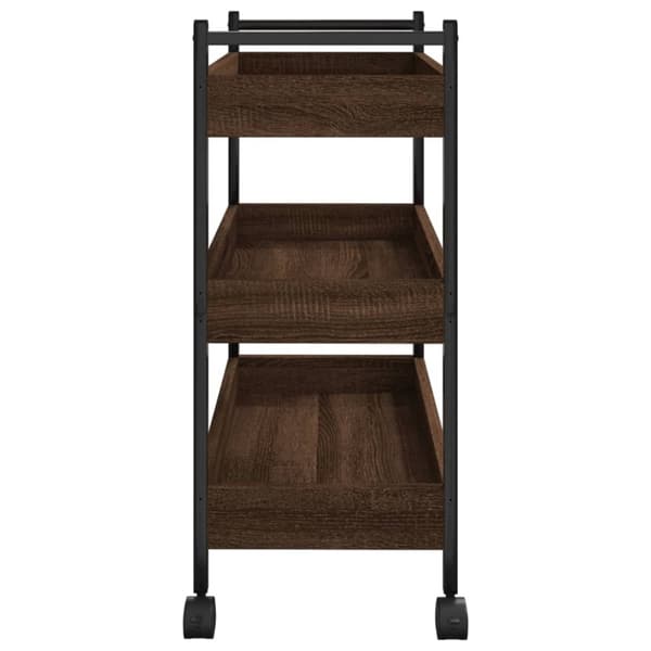 vidaXL Köksvagn brun ek 50x30x70 cm konstruerat trä -  Rullbord för kök