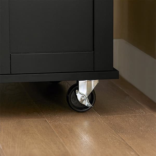 Rootz Modern Kitchen Trolley - Drikkevogn - Serveringsvogn - Top i rustfrit stål - Håndklædeholder - Mobil med hjul - 83cm x 90cm x 46cm