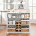 Miniatyrbild 3 av 9: Rootz Kitchen Island - Barbord - Skänk - Expanderbar design - Vinförvaring - Glashållare - Gummiträskiva - 105cm x 105cm x 60cm