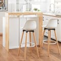 Miniatyrbild 4 av 9: Rootz Kitchen Island - Barbord - Skänk - Expanderbar design - Vinförvaring - Glashållare - Gummiträskiva - 105cm x 105cm x 60cm