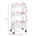 Miniatyrbillede 5 af 7: Rootz Nichevogn 21cm - Badeværelsesvogn - Opbevaringsvogn til køkken - Hvid MDF & fyrretræ - Alsidig & Mobil - Nem montering - 21cm x 83cm x 40cm