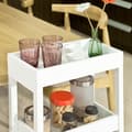 Miniatyrbillede 6 af 7: Rootz Nichevogn 21cm - Badeværelsesvogn - Opbevaringsvogn til køkken - Hvid MDF & fyrretræ - Alsidig & Mobil - Nem montering - 21cm x 83cm x 40cm