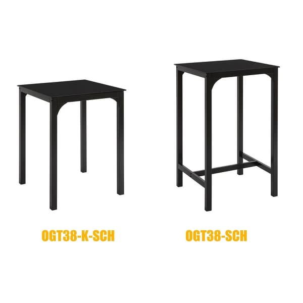 Rootz Modern Bar Table - Köksbord - Trädgårdsbord - Elegant glasskiva - Robust metallstomme - Mångsidig användning - 60cm x 100cm x 60cm
