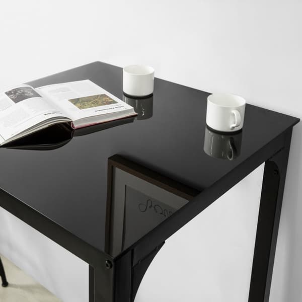 Rootz Modern Bar Table - Köksbord - Trädgårdsbord - Elegant glasskiva - Robust metallstomme - Mångsidig användning - 60cm x 100cm x 60cm