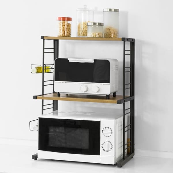 Rootz Mikrobølgehylde - Køkkenopbevaringsstativ - Mikrobølgeholder - Kompakt design - Multifunktionel - Robust konstruktion - 60 cm x 72 cm x 36 cm