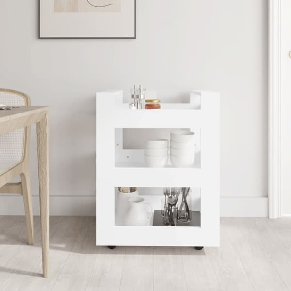 The Living Store køkkenvogn 60x45x80 cm konstrueret træ hvid -  Køkken- og middagsvogne