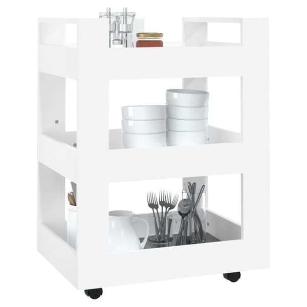 The Living Store køkkenvogn 60x45x80 cm konstrueret træ hvid -  Køkken- og middagsvogne