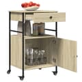Miniatyrbillede 8 af 11: The Living Store køkkenvogn 56x43x89,5 cm konstrueret træ sonoma-eg -  Køkken- og middagsvogne