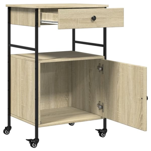 The Living Store køkkenvogn 56x43x89,5 cm konstrueret træ sonoma-eg -  Køkken- og middagsvogne