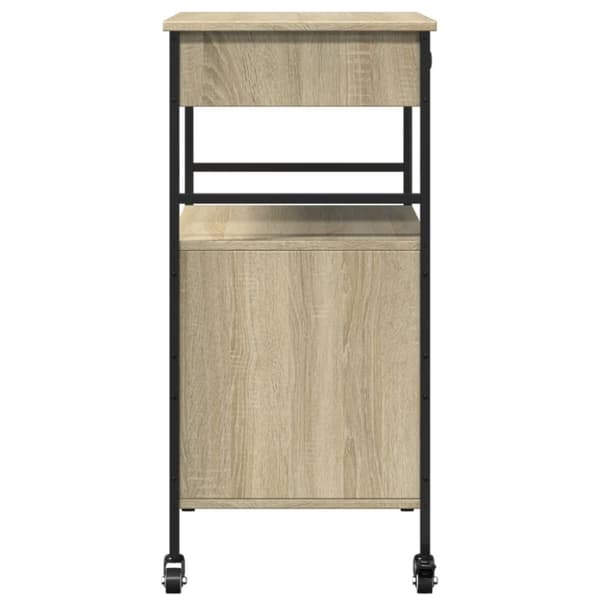 The Living Store køkkenvogn 56x43x89,5 cm konstrueret træ sonoma-eg - Køkken- og middagsvogne