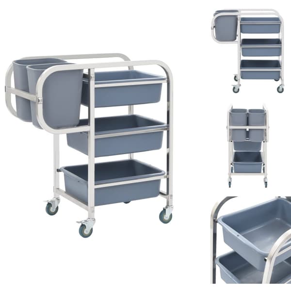 Rullbord för kök - Living Köksvagn med plastbehållare 82x43,5x93 cm