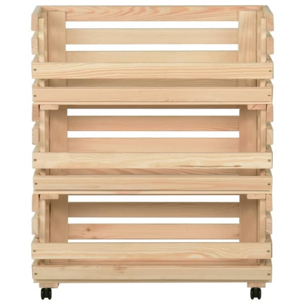 Rullbord för kök - Living Grönsaksvagn 77x30x80 cm massiv furu