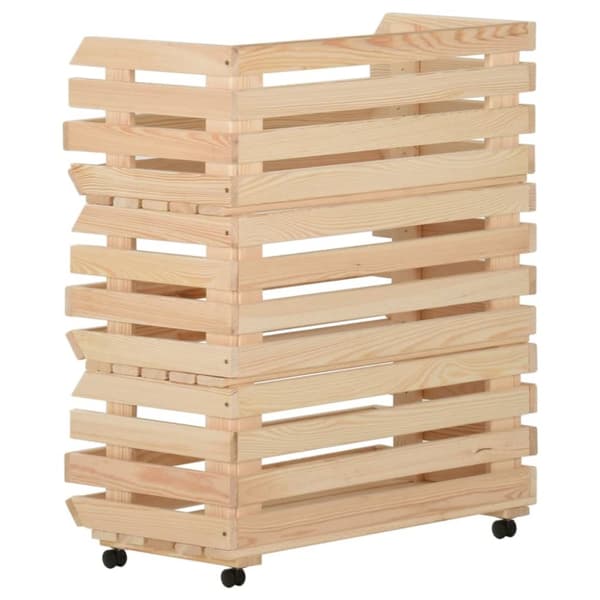 Rullbord för kök - Living Grönsaksvagn 77x30x80 cm massiv furu