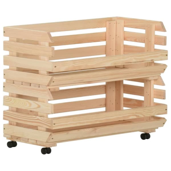 Rullbord för kök - Living Grönsaksvagn 77x30x80 cm massiv furu