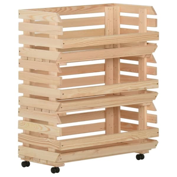Rullbord för kök - Living Grönsaksvagn 77x30x80 cm massiv furu