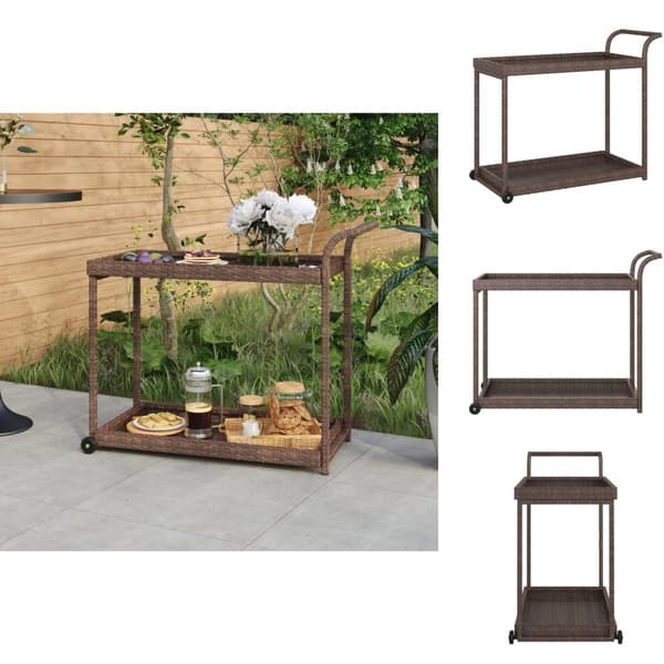 Køkken- og middagsvogne - Living barvogn 100x45x83 cm polyrattan brun