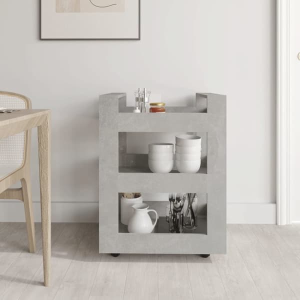Keittiövaunu betoninharmaa 60x45x80 cm tekninen puu - Keittiövaunu - Keittiövaunut - Home & Living