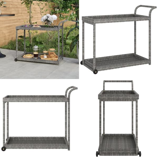 Serveringsvagn grå 100x45x83 cm konstrotting - Barvagn - Barvagnar - Home & Living