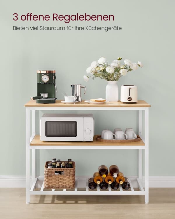 Rootz Tårtställ - Muffinsställ - Konditorivaror - Spånskiva och stål - 60 cm x 100 cm x 90 cm - Ek Vit - 30 kg Max belastningskapacitet - Enkel monter