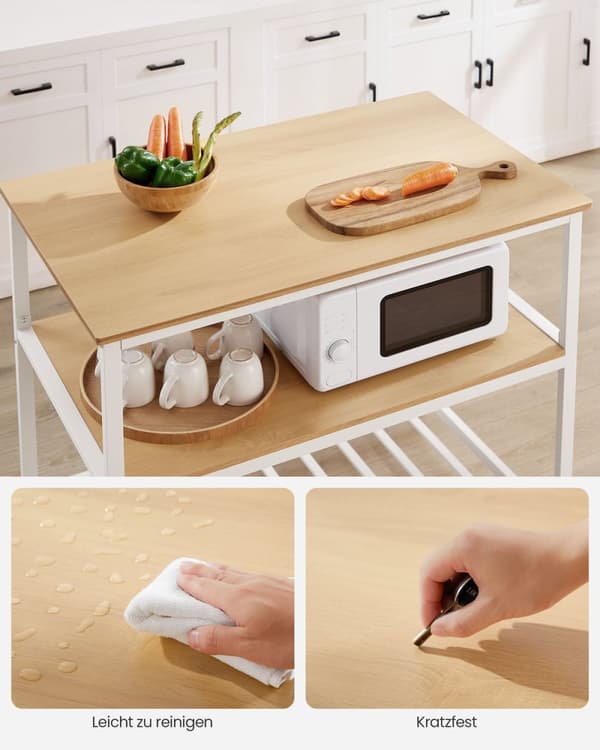Rootz Tårtställ - Muffinsställ - Konditorivaror - Spånskiva och stål - 60 cm x 100 cm x 90 cm - Ek Vit - 30 kg Max belastningskapacitet - Enkel monter