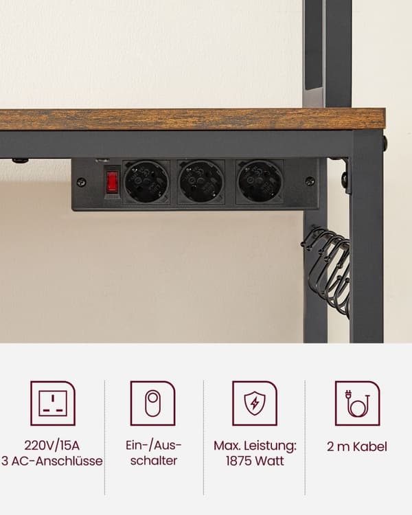 Vintage Brown-Black Rootz Cake Rack - Cupcake Stativ - Spånskiva stål - Heavy Duty - Rymlig - Robust - 40cm x 60cm x 170cm