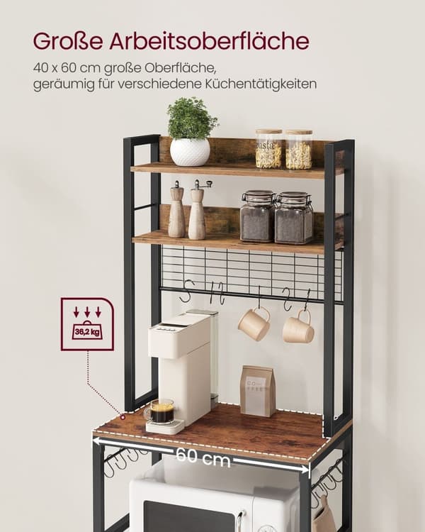 Vintage Brown-Black Rootz Cake Rack - Cupcake Stativ - Spånskiva stål - Heavy Duty - Rymlig - Robust - 40cm x 60cm x 170cm