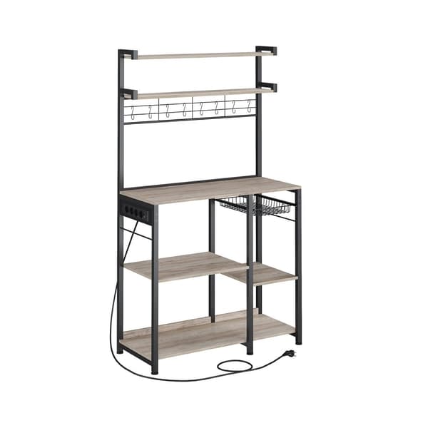 Rootz Cake Rack Organizer - Cupcake-stativ - Spånpladestål - Greige-farvet blæk sort - 40 cm x 90 cm x 165,5 cm - Heavy Duty - Nem montering - Pladsbe