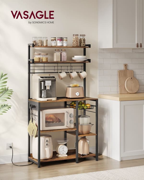 Rootz Vintage Ruskean musteen musta kakkuteline - Cupcake-teline - Lastulevy teräs - Suuri - Tukeva - Tilava - Helppo koota - 40 cm x 90 cm x 165,5 cm