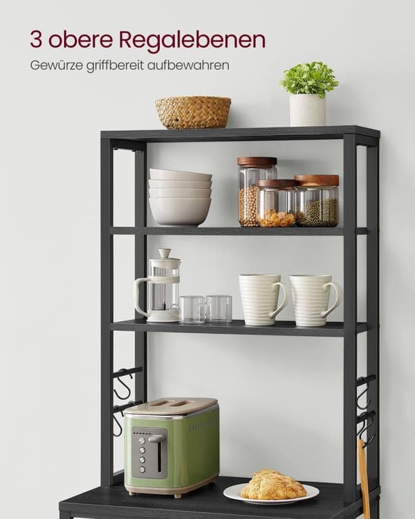 Rootz 3 -tasoinen kakkuteline - Cupcake-teline - Jälkiruokanäyttö - Lastulevy ja teräs - Antrasiitinharmaa-mustemusta - 40 cm x 60 cm x 167 cm - 16,1