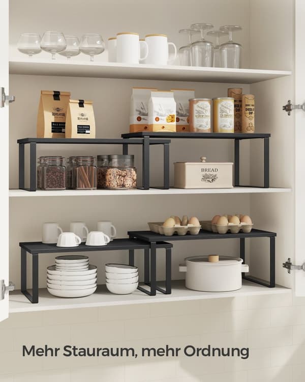 Rootz 4-vånings tårtställ - Cupcakeställ - Dessertdisplay - Metall- och trämaterial - Bläck Svart-Ebenholtssvart - 19,5 cm x 39,7 cm x 15,8 cm - 18,5