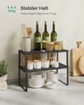 Miniatyrbild 4 av 6: Rootz 4-vånings tårtställ - Cupcakeställ - Dessertdisplay - Metall- och trämaterial - Bläck Svart-Ebenholtssvart - 19,5 cm x 39,7 cm x 15,8 cm - 18,5