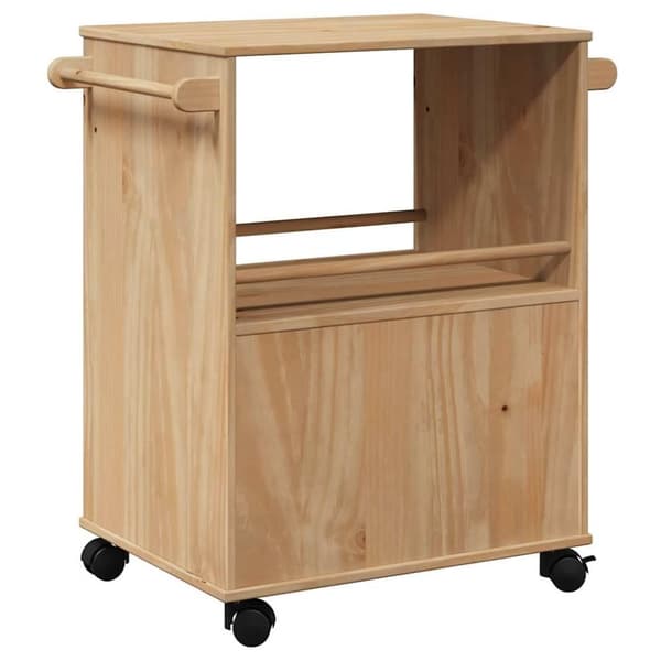 vidaXL køkkenvogn OTTA 59x45x80 cm massivt fyrretræ