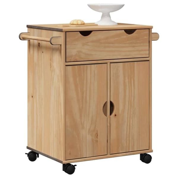 vidaXL Keittiövaunu OTTA 59x45x80 cm täysi mänty