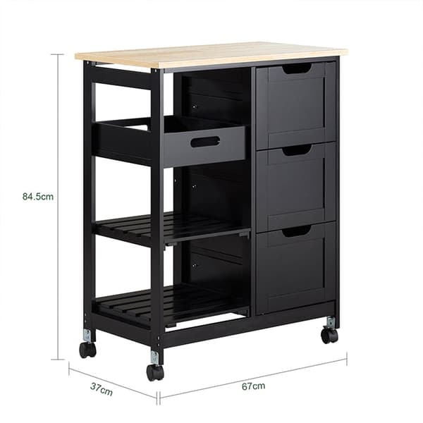Rootz Opbevaringsskab - Kommode - Organizer - MDF og fyrretræ - 67 cm x 84,5 cm x 37 cm - Mobil med hjul - Fås i 3 farver